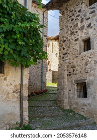 Camerata Cornello, Italy. Italian Medieval Ancient Village. Place Were It Was Invented The Postal Service And The Taxi. Here First Stamp Ever Issued. Views Of The Streets Of The Village