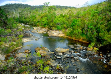 Cameron Creek Flows Through Dry Sclerophyll Forest In Mountain Country Of Yourka Bush Heritage Australia Reserve, Western Edge Of The Wet Tropics World Heritage Area, Northeast Queensland.