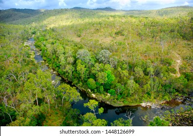 Cameron Creek Flows From Wet Tropics Mountain Country Onto Yourka Bush Heritage Australia Reserve, Western Edge Of The Wet Tropics World Heritage Area, Northeast Queensland.