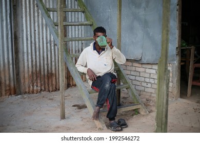 Cameron Highlands,17 June 2021,Malaysia - A  Foreign Worker At Rest In A Vegetables Farm In Cameron Highlands,Malaysia.