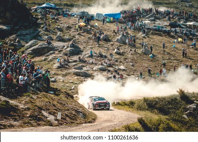 Caminha/Portugal - 5 18 2018: Meeke Kris - Nagle Paul At Caminha 2 Special Stage Of Rally De Portugal