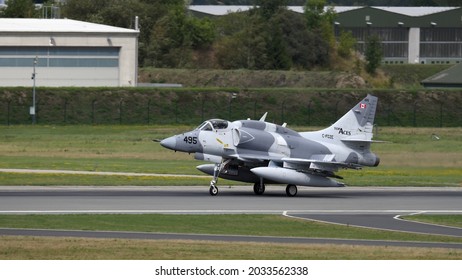 A Camo-look Sky Hawk of the Canadian Air Force landed on 2019-08-14 at Kronskamp-Laage Air Base near Rostock, Mecklenburg-Western Pomerania, Germany
