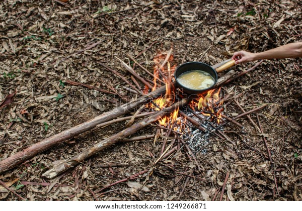 Camp Cook Fire Pit This Photograph Stock Photo Edit Now 1249266871