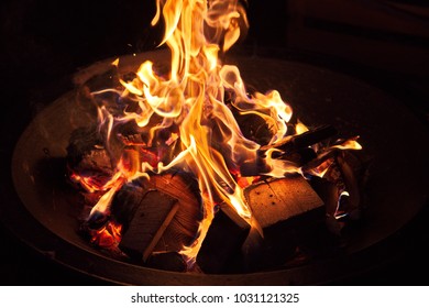 camp fire close up