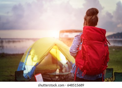 Camp Forest Adventure Travel Remote Relax Concept - Powered by Shutterstock