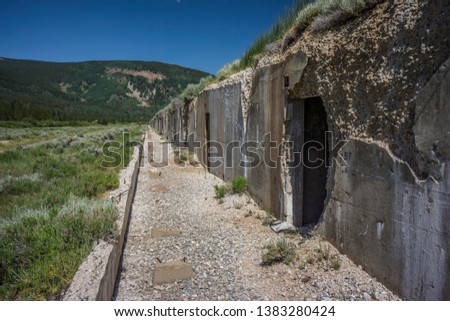 Camp Hale Continental Divide National Monument - Abandoned WWII US Army Training Facility - Row Of Crumbling Concrete Bunkers in Colorado Mountains