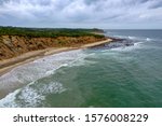 Camp Hero State Park and the coast of Long Island in Montauk, New York.