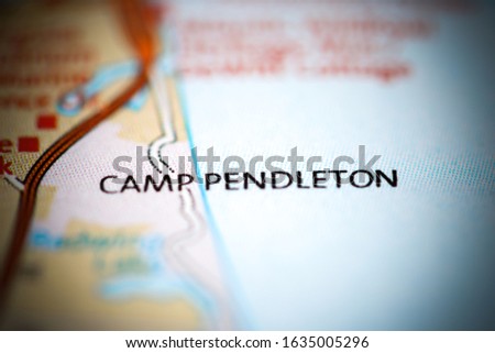 Camp Pendleton on a geographical map of USA