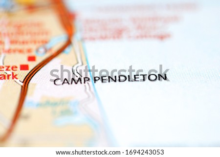 Camp Pendleton on a geographical map of USA