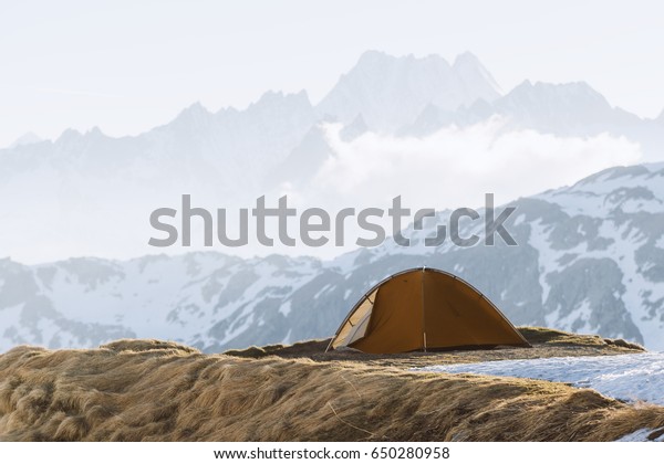 mountain alps tent