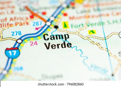 Camp Verde. Arizona. USA On A Map