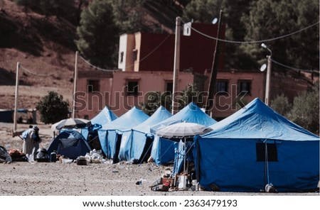 Camp for victims of the devastating earthquake in Marrakech-Morocco