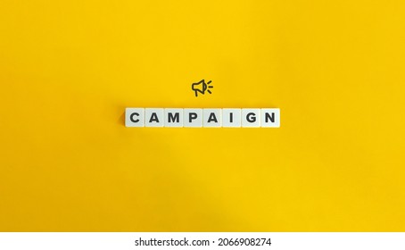 Campaign banner and conceptual image. Block letter tiles on bright orange background. Minimal aesthetics. - Shutterstock ID 2066908274