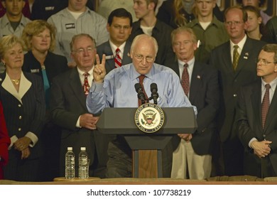 Campaign Rally In Ohio Attended By Vice Presidential Candidate Dick Cheney, 2004