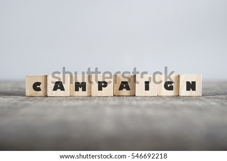 CAMPAIGN word made with building blocks