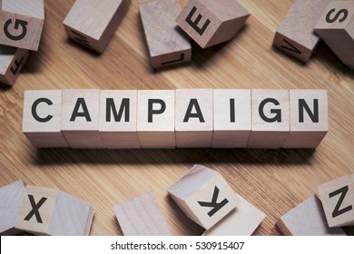 Campaign Word In Wooden Cube