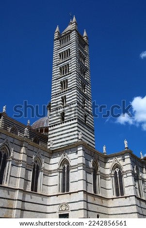 Campanile of the Cathedral of Siena or Cattedrale Metropolitana di Santa Maria Assunta, Tuscany, Italy