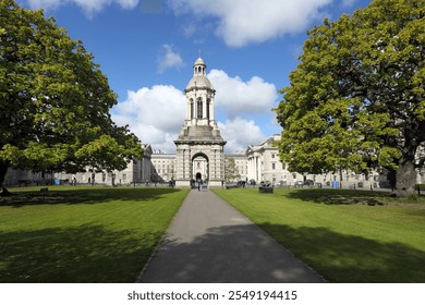 Campanile in the courtyard, Trinity College, Dublin, Co. Dublin, Ireland