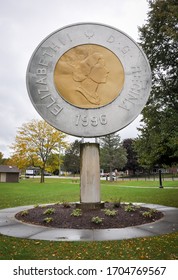 Campbellford, Ontario, Canada - September 29, 2019: Toonie Monument At Old Mill Park In Downtown Campbellford.