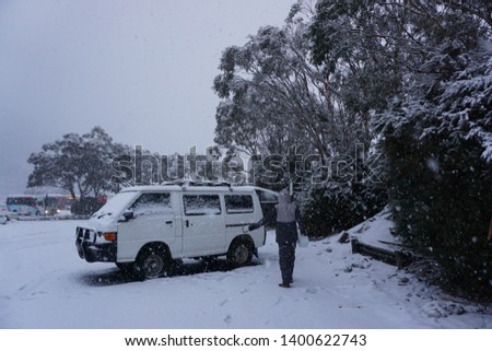 Camper van life in the snow- Thredbo, NSW, Australia