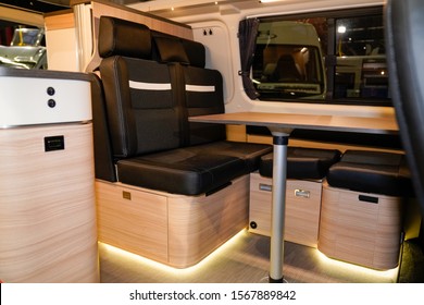 Camper Van Open Door Show Interior Motor Home