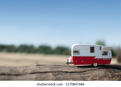 Camper van with views of the countryside 