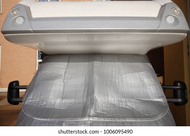 Camper With Windshield Cover