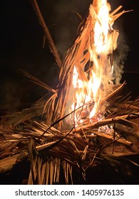 Campfire In A Fire Pit In The Barossa Valley