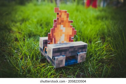 Campfire From Minecraft Made With Paper Craft In Real Life