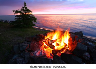 A Campfire On The Beach Is A Wonderful Way To Relax On A Beautiful Summer Day