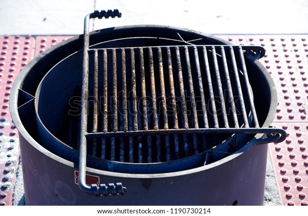 Campground Fire Pit Barbeque Grill Stock Photo Edit Now 1190730214