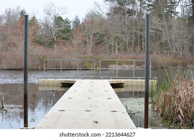 Campground Fishing Dock On A Gloomy Day