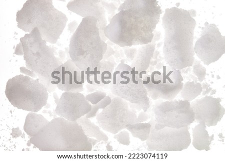 Camphor is obtained from the wood and bark of the camphor tree (Cinnamomum camphora). It is a well-known herbal remedy and is also used as incense. Close up, top view