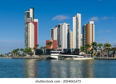 Campina Grande, Paraíba, Brazil on September 2, 2021. Old dam and buildings.