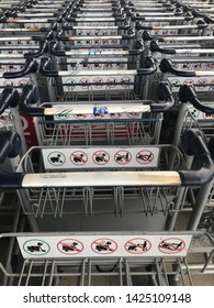 Campinas, Sao Paulo. Brazil - 06/15/2019 - Viracopos International Airport Trolleys.