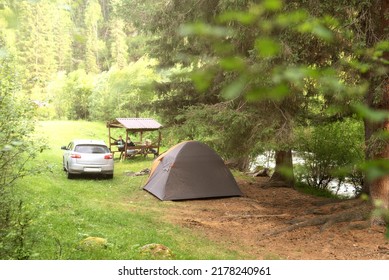 Camping In Altay Mountains In Summer 