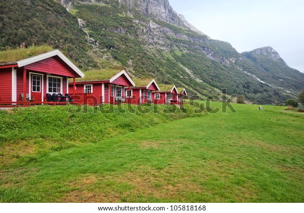 Camping Cabins Norway Mountains Stock Photo Edit Now 105818168