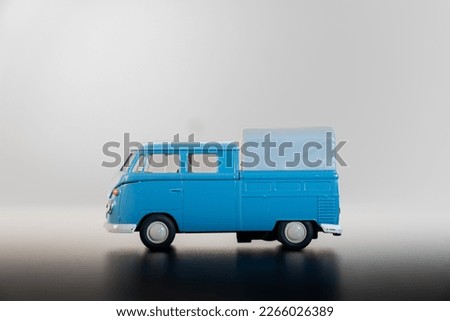 camping car in petrol station miniature