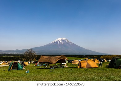 Camping Field With Mount Fuji View