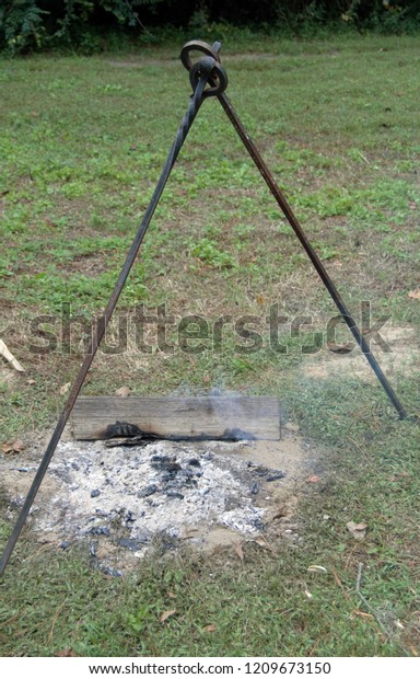 Camping Fire Pit Ashes Stock Photo Edit Now 1209673150