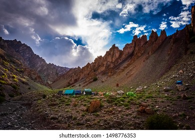 Camping At High Altitude At Stok Kangri Base Camp, In Leh, J&K, India