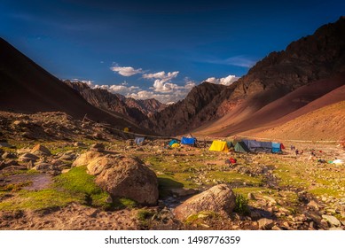 Camping At High Altitude At Stok Kangri Base Camp, In Leh, J&K, India