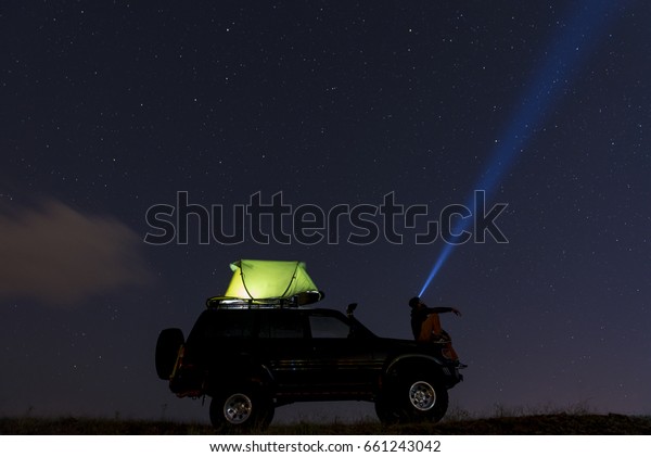 camping the night sky\
and watch the stars