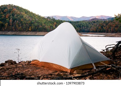 Camping On Lake Fontana In North Carolina Great Smoky Mountains National Park In Fall