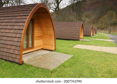 Camping Pods In An Empty Rural Camp Site In The UK