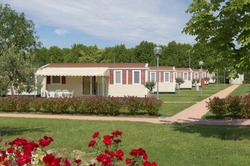 Camping Site With Rows Of Identical Mobil Homes