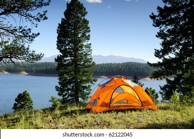 Camping Tent by Lake