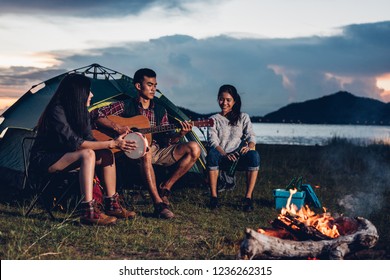 Night Camping Friends High Res Stock Images Shutterstock