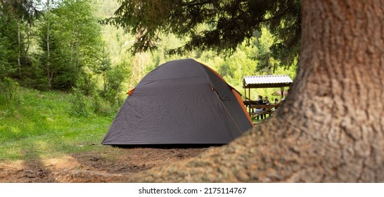 Camping Tent In The Forest