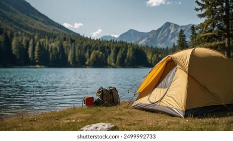 camping tent in the forest